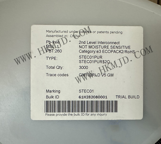 ST推出電源管理IC STEC01PUR 接地路徑安全開關(guān)，帶可編程定時器