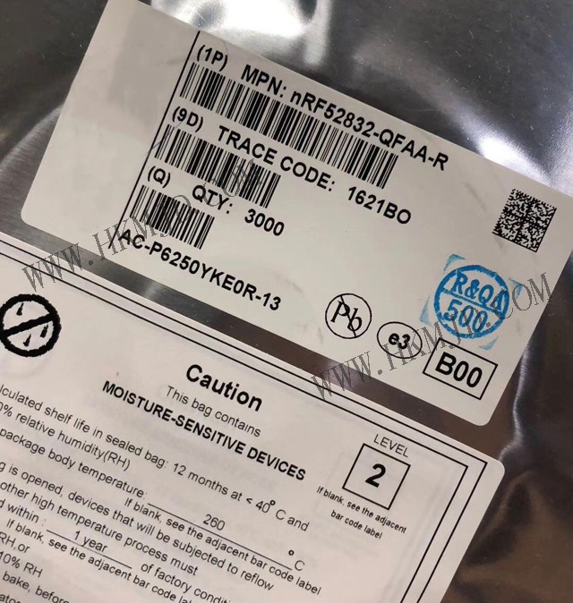 供應(yīng)低功耗藍(lán)牙 NRF52832-QFAA-R 多協(xié)議藍(lán)牙5，2.4GHz專有片上系統(tǒng)
