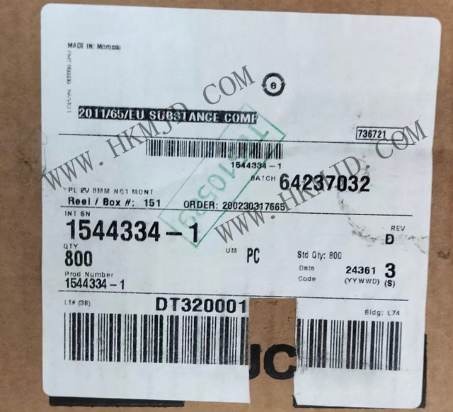 【TE泰科】汽車連接器 1544334-1 2 位置 體座 連接器 公型，接片 黑色 0.315