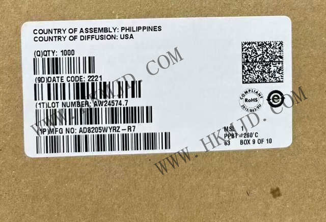 亞德諾(ADI) AD8205WYRZ AD8205 單電源差動放大器，提供8引腳SOIC封裝