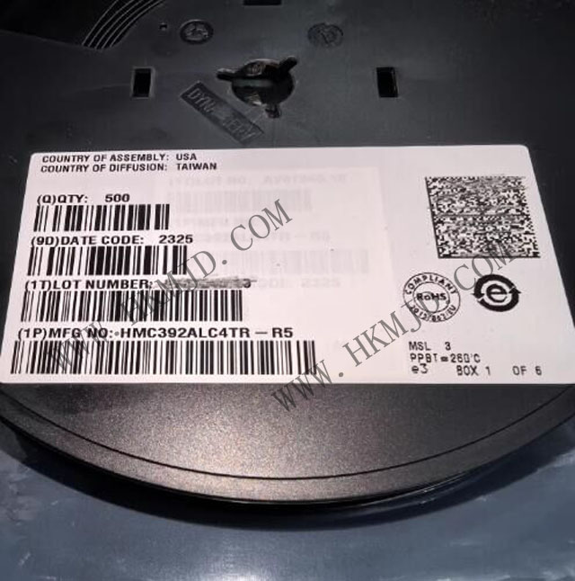 ADI HMC392ALC4TR 3.5GHz 至 8.0GHz 砷化鎵（GaAs）MMIC 低噪聲放大器