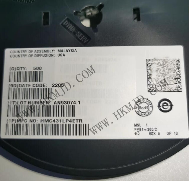 ADI HMC431LP4ETR GaAs InGaP HPT MMIC電壓控制振蕩器，帶緩沖放大器