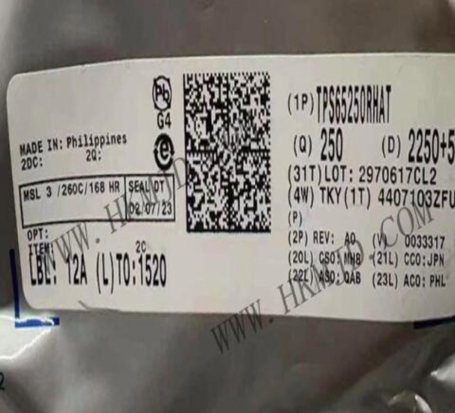 [出售原裝] TPS65250RHAT (TI) 高電流、同步三路降壓轉(zhuǎn)換器